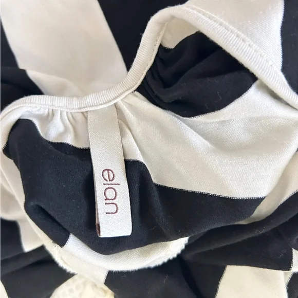 Elan striped maxi dress low-cut back spaghetti straps Sz S - Picture 4 of 7